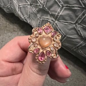 Hespera rose gold peach moonstone heart ring